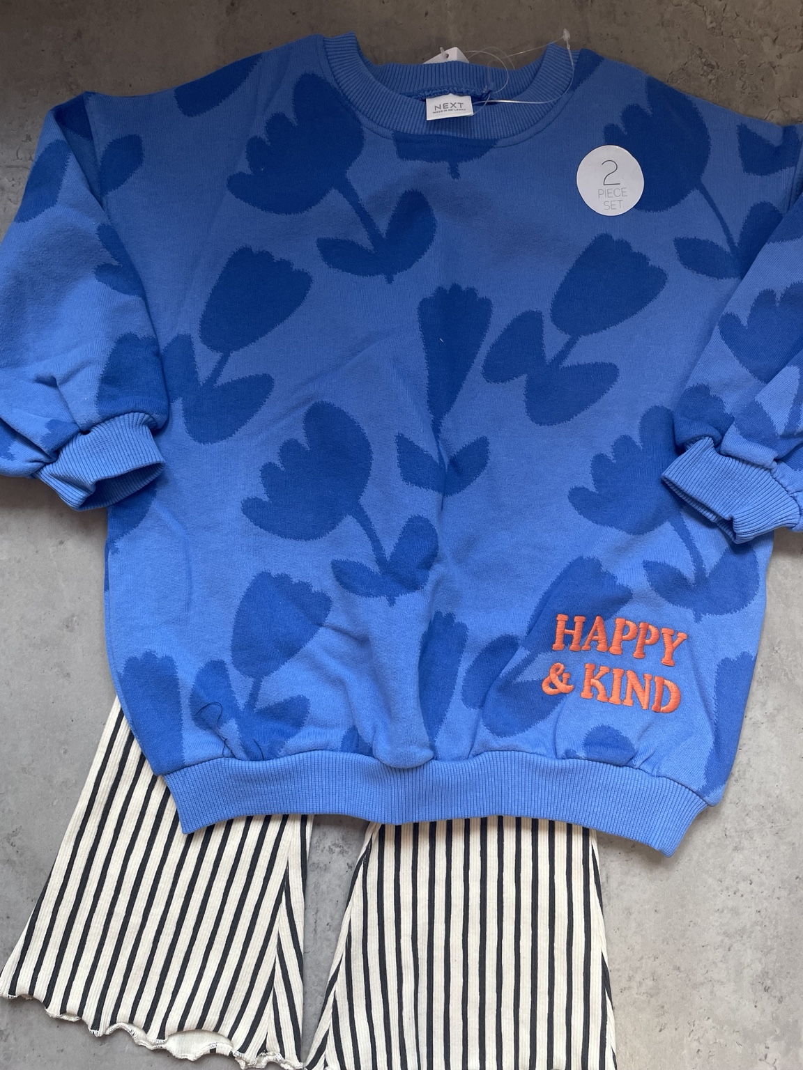 Niebieski zestaw Happy & Kind Next, rozmiar 3–4 lata