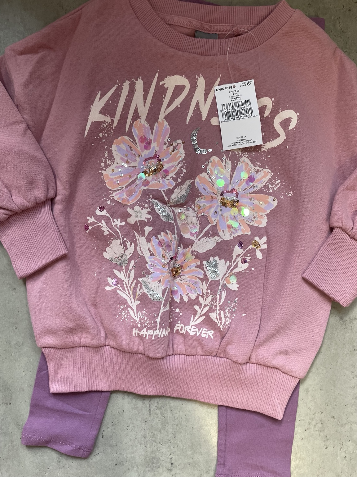 Różowy zestaw Kindness Next, rozmiar 3–4 lata
