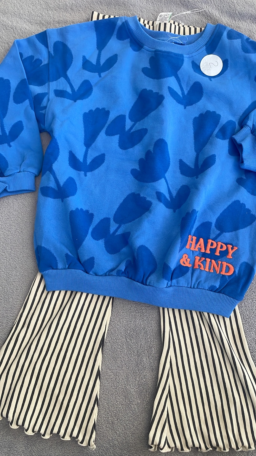 Niebieski komplet Happy & Kind Next, rozmiar 6–7 lat